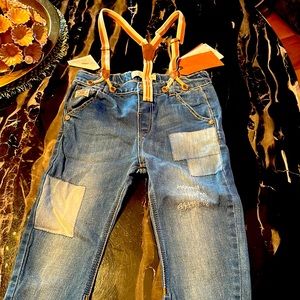 Zara baby suspender jeans. Brand new ! Size 3/4